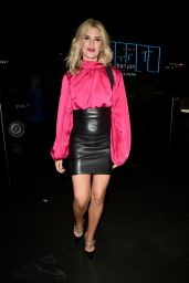 Sarah Jayne Dunn in Tight Leather Skirt at The Ivy Restaurant Manchester 12/30/2021