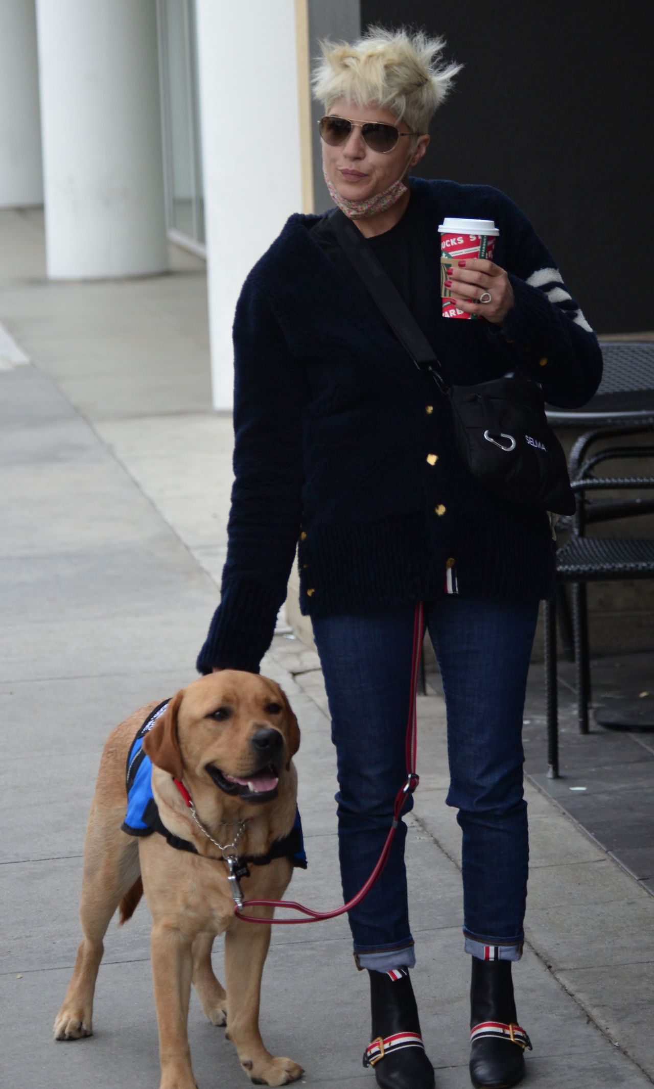 Selma Blair With Her New Service Dog Scout - Beverly Hills 12/22/2021 ...