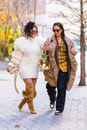 Shay Mitchell in the Financial District in NYC 12/12/2021