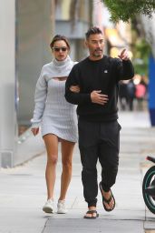 Alessandra Ambrosio in a Grey Dress With Richard Lee in Santa Monica 01/16/2022