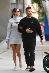 Alessandra Ambrosio in a Grey Dress With Richard Lee in Santa Monica 01/16/2022