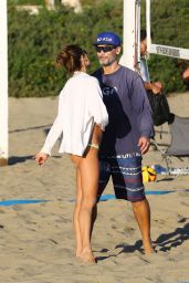 Alessandra Ambrosio - Plays a Game of Colleyball on the Beach in Santa Monica 01/23/2022