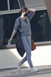 Alexandra Daddario Wears All Gray Comfy Ensemble - Los Angeles 01/14/2022