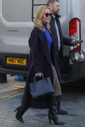 Amanda Holden Wearing a Tight Blue Top and Skirt - London 01/13/2022