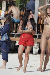 Arabella Chi and Kady McDermott at the Beach on Isla Mujeres 01/19/2022