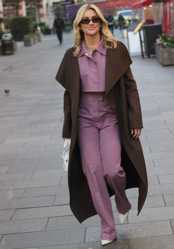 Ashley Roberts in a Lilac Trouser and Matching Crop Top - London 01/18/2022