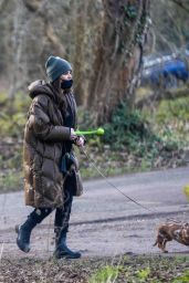 Cheryl Tweedy - Walking Her Dog in Hertfordshire 01/28/2022