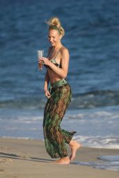 Cleavage Christine Quinn in a Floral Print Bikini and a Matching Sheer Coverup - Beach in Cabo San Lucas 01/06/2022
