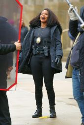 Danielle Moné Truitt - "Law & Order: Organized Crime" Filming Set at 100 Centre Street in NY 01/05/2022