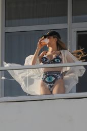 Fernanda Gomez on a Balcony - Miami Beach 01/05/2022