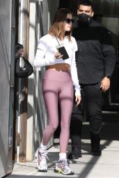 Hailey Rhode Bieber at Boutique studio Forma Pilates in West Hollywood 01/14/2022