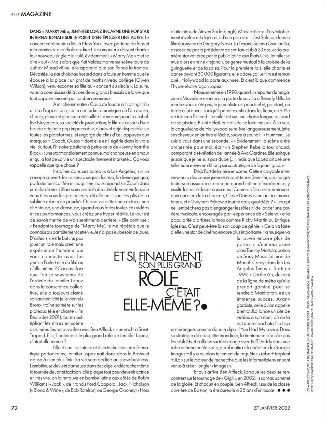 Jennifer Lopez - ELLE Magazine France 01/27/2022 Issue • CelebMafia