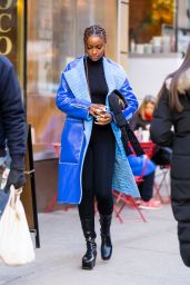 Justine Skye Street Style - SoHo in NYC 01/22/2022