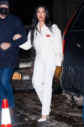 Katy Perry in an All White Alexander Wang Ensemble - New York 01/29/2022