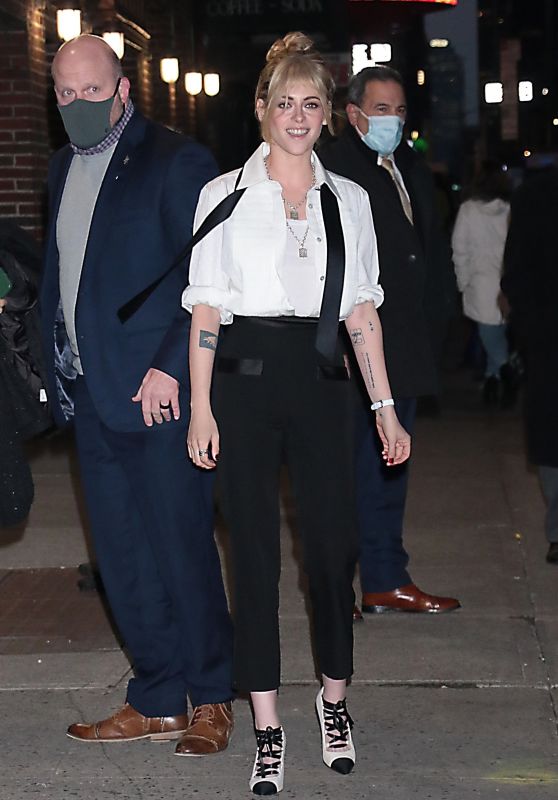 Kristen Stewart at The Late Show With Stephen Colbert in New York 01/24/2022