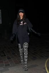 Maya Jama Wears Zebra Print Thigh High Boots - London 01/16/2022