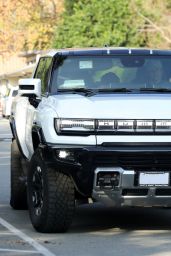 Mila Kunis and Ashton Kutcher - Takes a Ride in Hummer Electric Truck in Los Angeles 01/20/2022