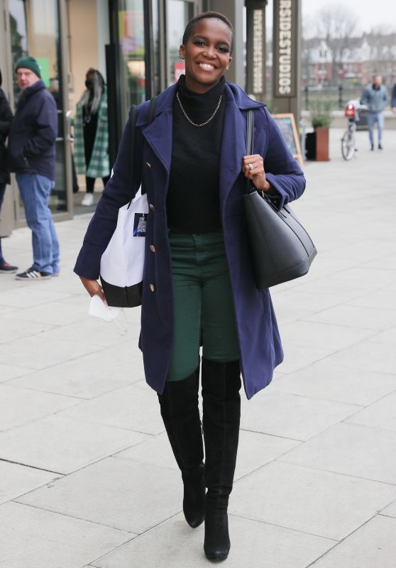 Otlile Mabuse in Suede Knee Skimming Boots - London 01/23/2022