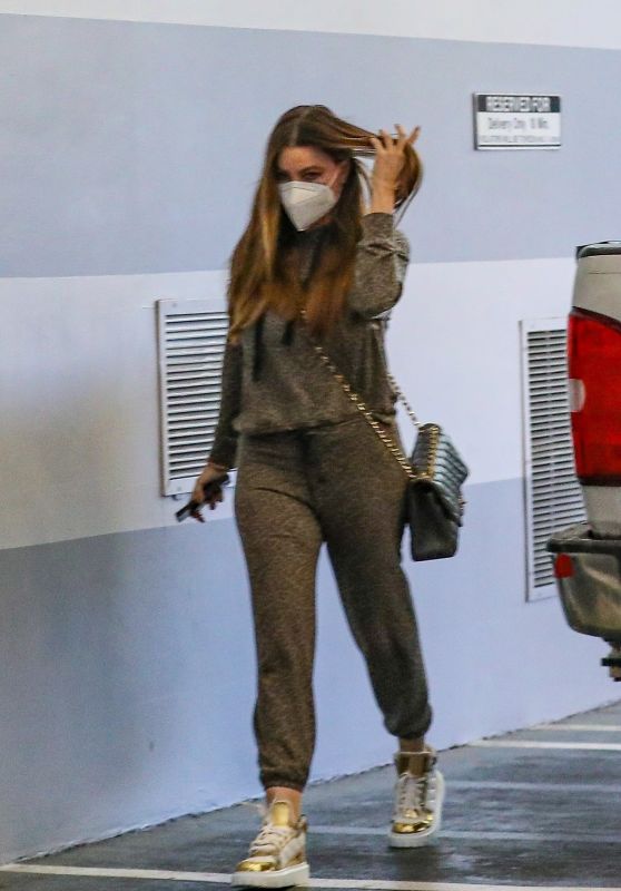 Sofia Vergara in an Animal Print Sweats and Gold Sneakers - Beverly Hills 01/04/2022