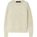 The Elder Statesman Pop-Waffle Knit Cashmere Sweater in Ivory