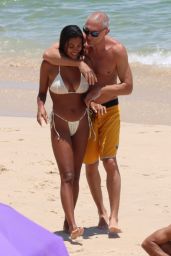 Tina Kunakey and Vincent Cassel - Beach in Rio de Janeiro 01/07/2022