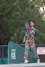Vanessa Hudgens and Cole Tucker at a Golfing Range - Los Angeles 12/31/2021