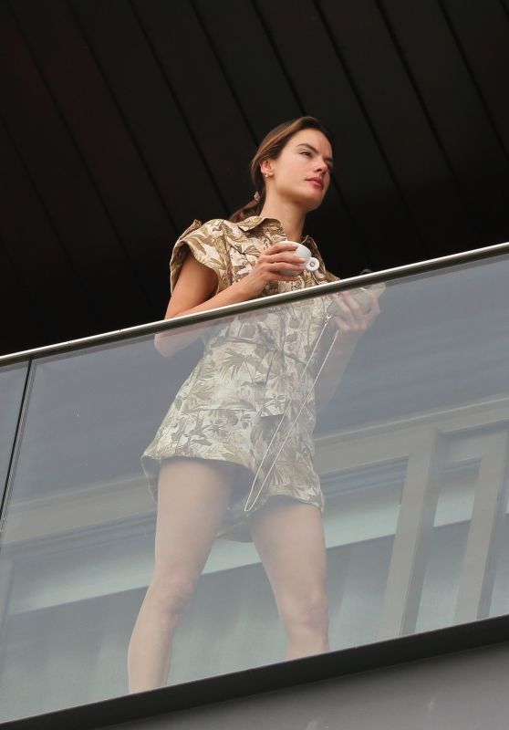 Alessandra Ambrosio on Her Hotel Balcony in Rio de Janeiro 02/03/2022