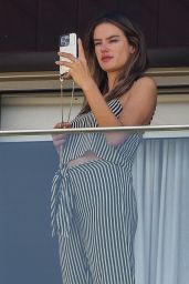 Alessandra Ambrosio on Her Hotel Balcony in Rio de Janeiro 02/09/2022