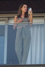 Alessandra Ambrosio on Her Hotel Balcony in Rio de Janeiro 02/09/2022