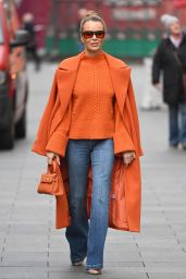 Amanda Holden in a Bright Orange Coat and Matching Jumper 02/08/2022