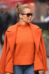Amanda Holden in a Bright Orange Coat and Matching Jumper 02/08/2022