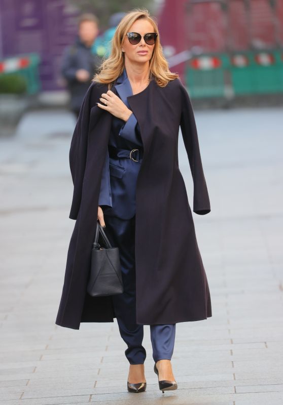 Amanda Holden in a Shiny Trouser Suit - London 02/23/2022