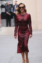 Amanda Holden Wears Red Leopard Print Dress - Britains Got Talent Filming in London 02/10/2022