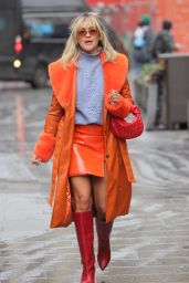 Ashley Roberts in an Orange High Split Mini Skirt - London 02/21/2022