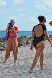Chaney Jones on the Beach in Miami 02/26/2022