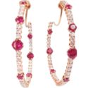 Chopard Ruby + Diamond Hoop Earrings