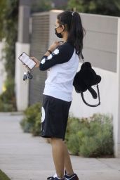 Christina Milian in a Black and White Sporty Outfit - Shopping in Studio City 02/07/2022