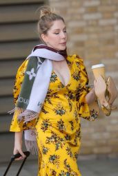 Katherine Ryan - Wearing Slippers in a Floral Plunging Dress in Londo 02/12/2022