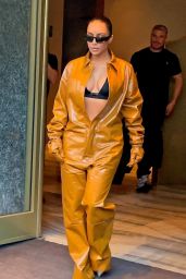 Kim Kardashian in a PVC Leather Outfit - Milan Fashion Week 02/23/2022