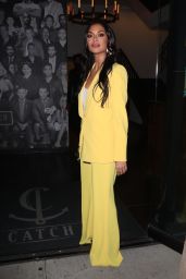 Nicole Scherzinger Wears a Canary Yellow Pantsuit - Catch LA in West Hollywood 02/05/2022