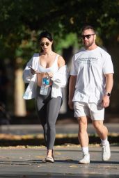 Rachel Dillon Wears a White Trainer Top and Black Pants - Adelaide 02/20/2022