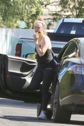 Alicia Silverstone in a Black Workout Outfit - Los Angeles 03/01/2022