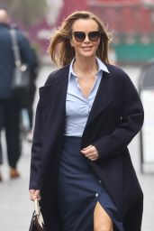 Amanda Holden in a Blue High Split Skirt - London 03/29/2022