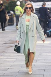 Amanda Holden in a Mint Coloured Pretty Lavish Dress and Green Clutch Bag - London 03/14/2022
