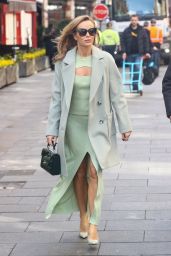 Amanda Holden in a Mint Coloured Pretty Lavish Dress and Green Clutch Bag - London 03/14/2022