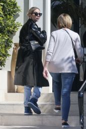 Ashley Benson in Leather Jacket and Air Jordans - Los Angeles 03/06/2022
