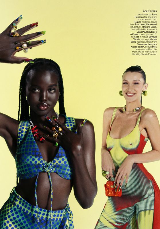 Bella Hadid and Adut Akech - Vogue US April 2022 Issue
