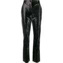 Brognano Synthetic Croc-Effect Patent Trousers in Black
