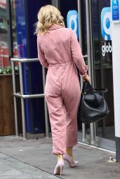 Charlotte Hawkins in a Pink Jumpsuit at Classic FM Studios in London 03/30/2022