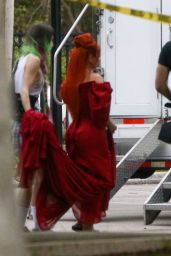 Christina Aguilera - Prepares to Film Her Music Video in Miami 03/10/2022